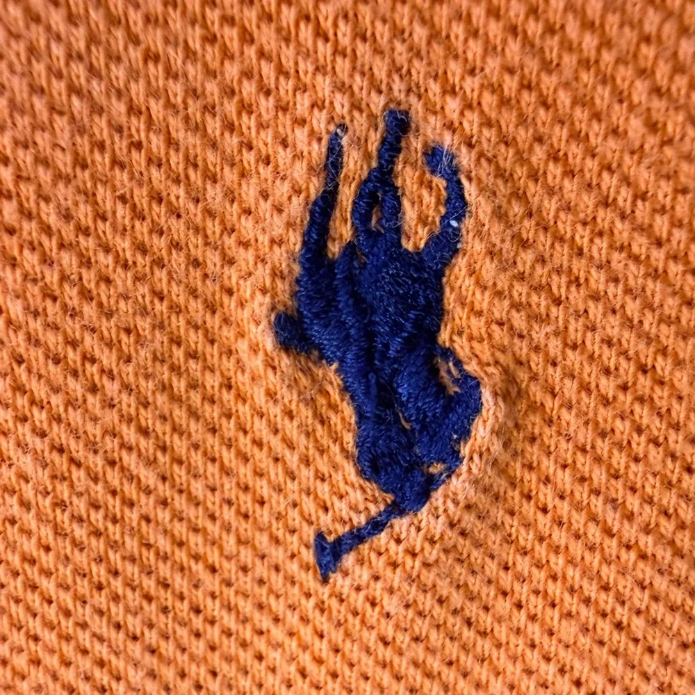 Vintage Polo Ralph‎ Lauren Polo Shirt Mens L Orange Embroidered Pony Cotton Golf